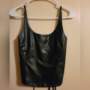 Ladies faux leather tie back halter